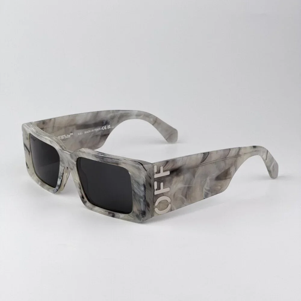 Off-White MILANO Sunglasses – Marble Grey Square Frame | Model OERI097 0807